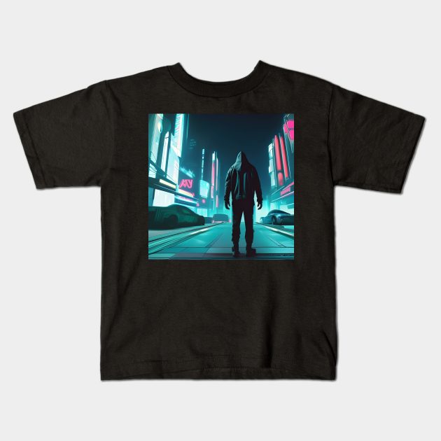 Futuristic city Kids T-Shirt by Roguex